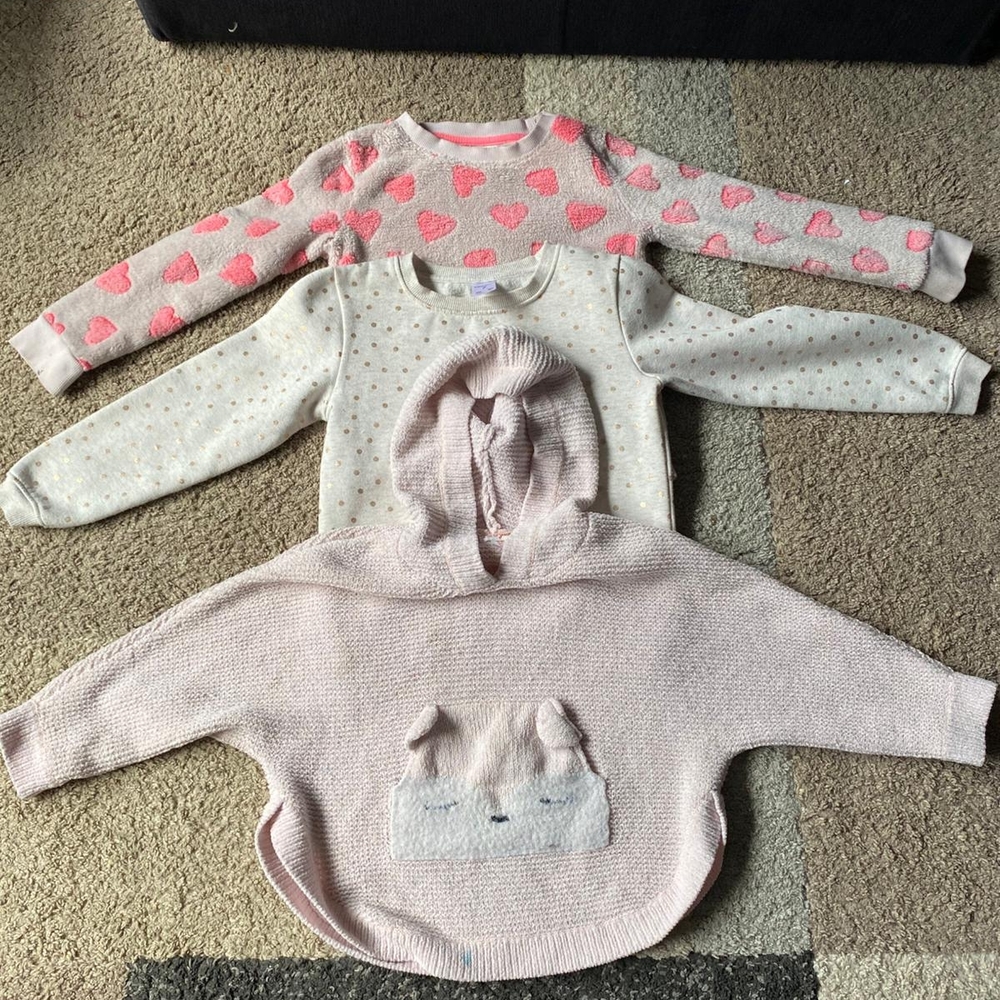 Cat & Jack Kids Sweaters - Pink, White, Cream